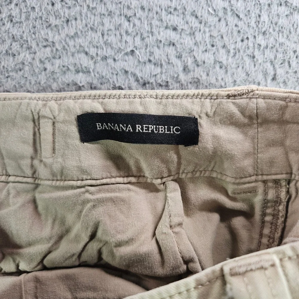 Banana Republic Mens 42x32 Khaki Tan Cotton Cargo Pants Adjustable Waist Utility